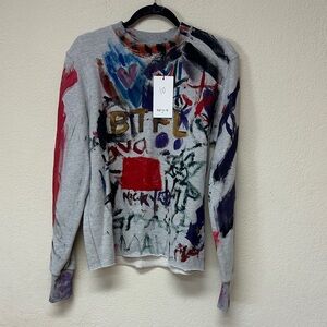 Beautiful Ful NWT painted Colorful Graffiti pullover sweatshirt size S